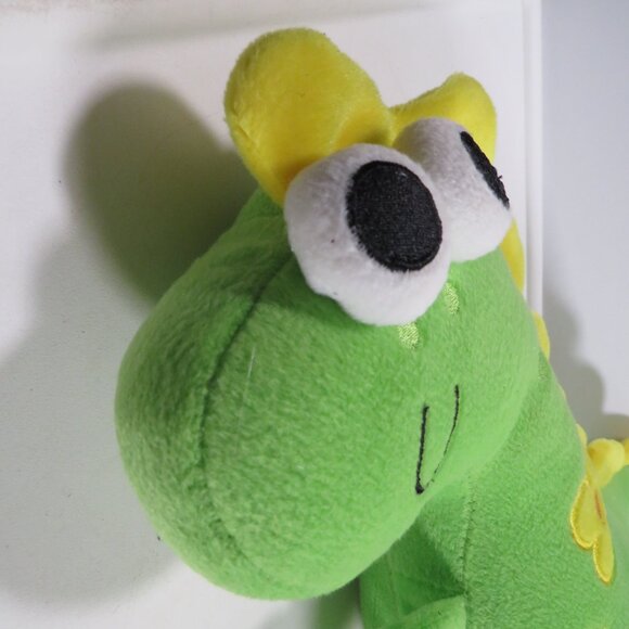 Green Dinosaur pillow/stuffed animal with yellow flowered spots - Picture 3 of 8